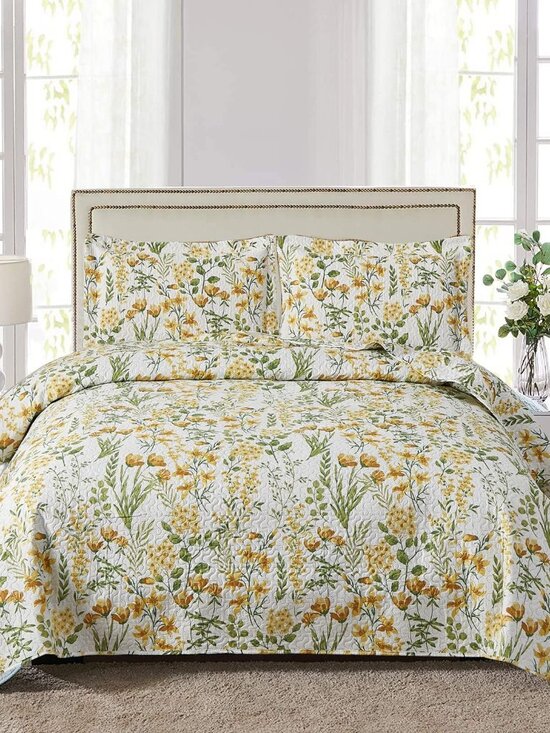 Other - Floral Quilt Sets Full/Queen Size Reversible Countryside Bedspread Coverlets Lig